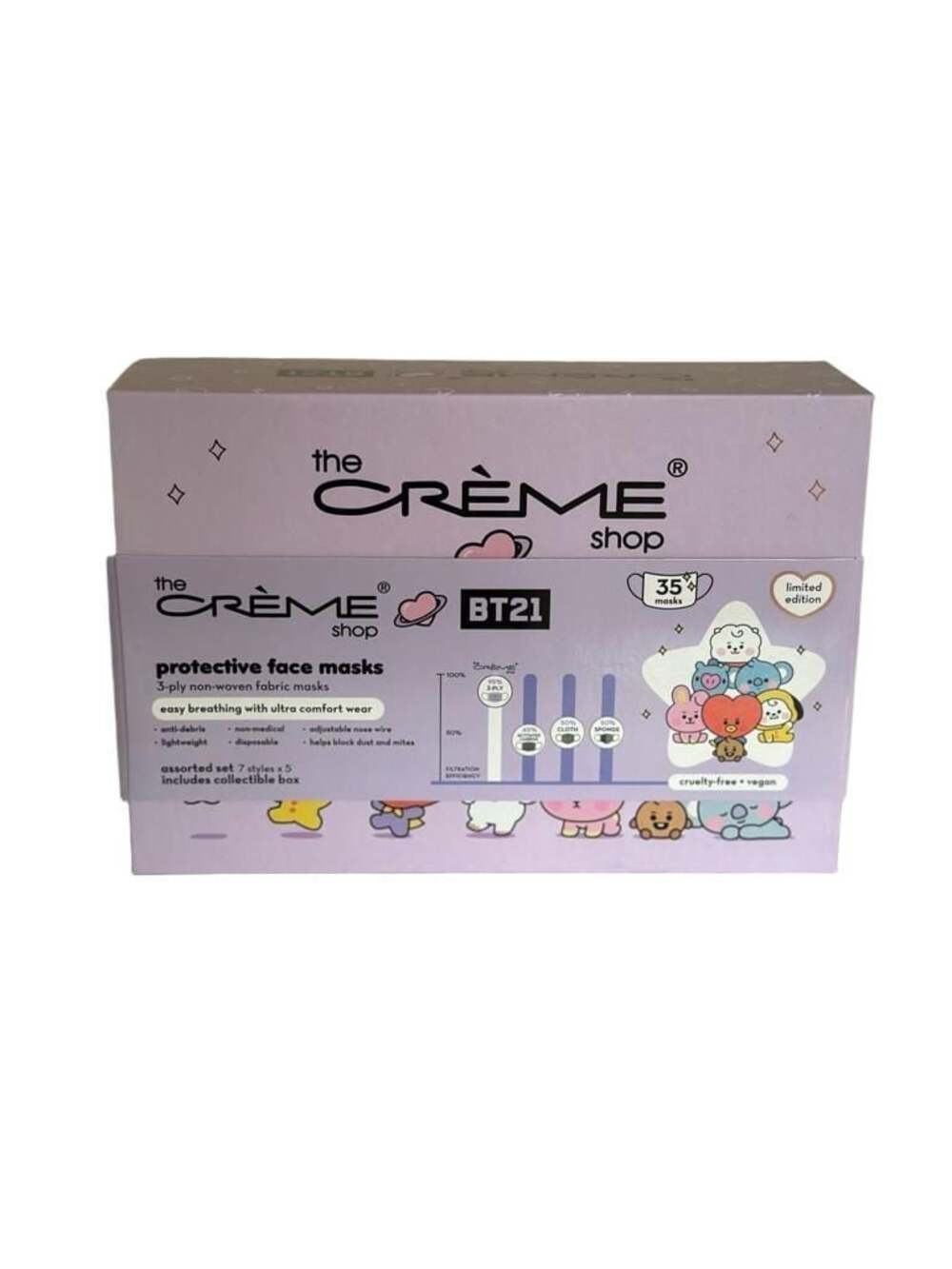 The Crème Shop BT21 Protective Face Masks 35-Piece Set- Limited Edition - Picture 2 of 5
